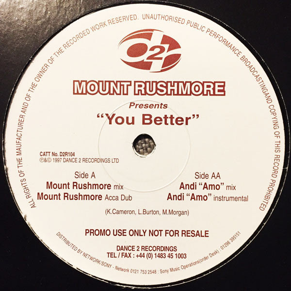 Mount Rushmore : You Better (12", Promo)