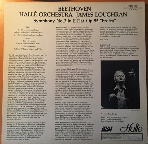 Beethoven* - Hallé Orchestra - James Loughran : Symphony No.3 In E Flat Op.55 "Eroica" (LP, RE)