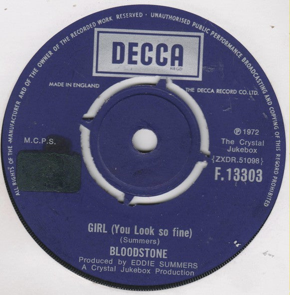 Bloodstone : Girl (You Look So Fine) (7", Single)