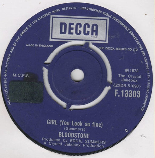 Bloodstone : Girl (You Look So Fine) (7", Single)