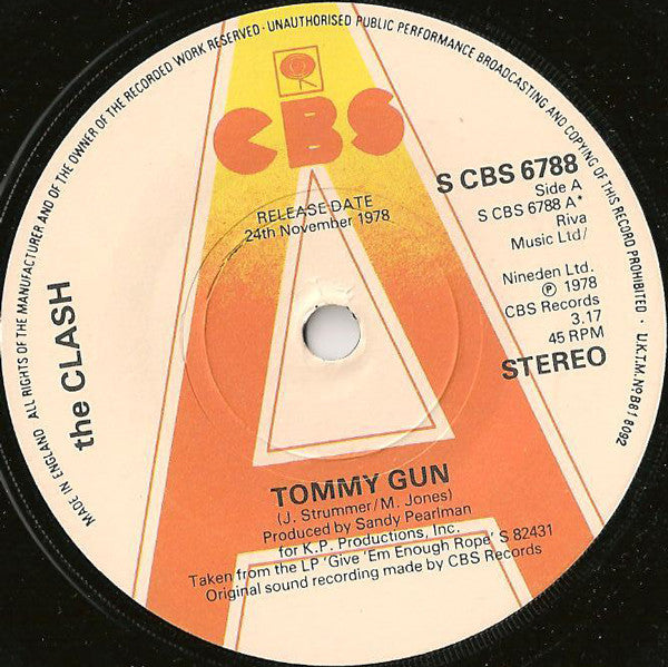 The Clash : Tommy Gun (7", Single, Promo)