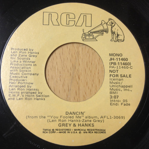 Grey And Hanks : Dancin' (7", Single, Mono, Promo)