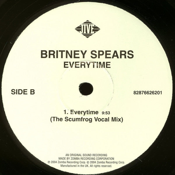 Britney Spears : Everytime (Remixes) (12", Single)