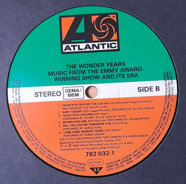 Various : The Wonder Years (Music From The Emmy Award-Winning Show And Its Era) (LP, Album, Comp)