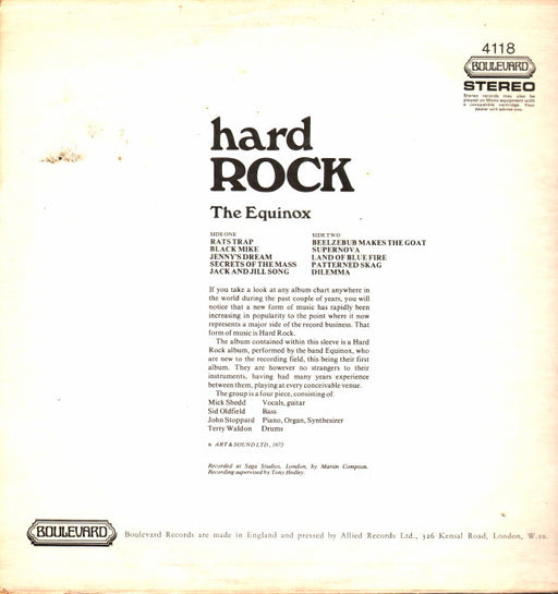 The Equinox (2) : Hard Rock (LP, Album, Gol)