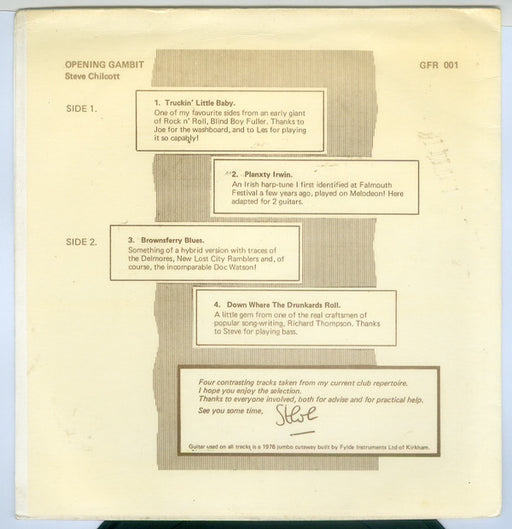 Steve Chilcott : Opening Gambit EP (7", EP)