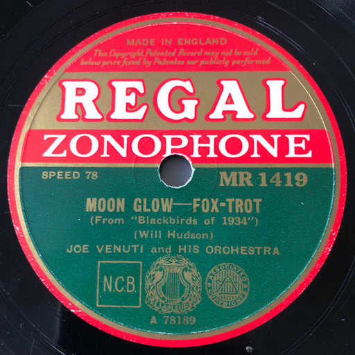 Joe Venuti And His Orchestra : Moon Glow / Everybody Shuffle (Shellac, 10")