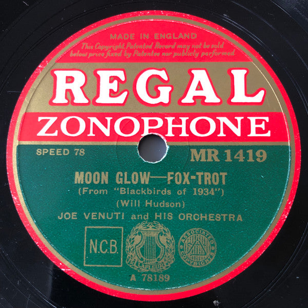 Joe Venuti And His Orchestra : Moon Glow / Everybody Shuffle (Shellac, 10")
