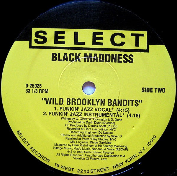 Black Maddness : Wild Brooklyn Bandits (12", Maxi)