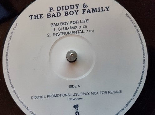 P. Diddy & The Bad Boy Family : Bad Boy For Life (12", Promo)
