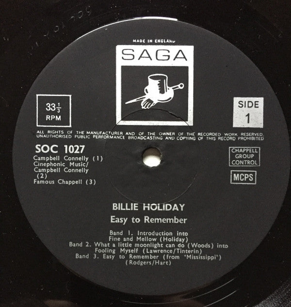 Billie Holiday : Easy To Remember (LP, Comp)
