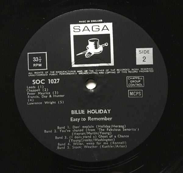 Billie Holiday : Easy To Remember (LP, Comp)