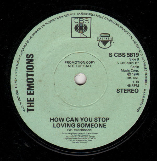 The Emotions : I Don't Wanna Lose Your Love (7", Single, Promo)