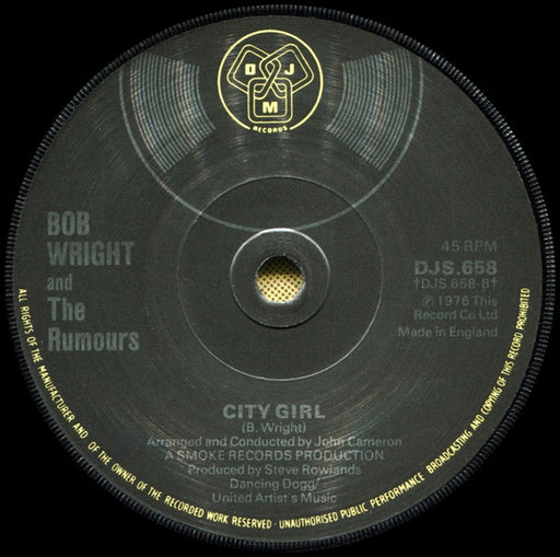 Bob Wright And The Rumours : Old Fashioned Love Affair (7", Promo)