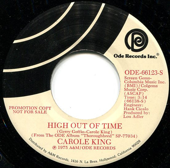 Carole King : High Out Of Time (7", Mono, Promo)