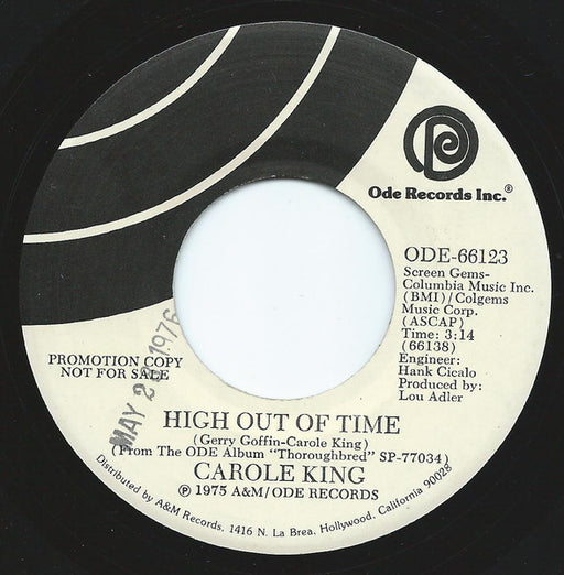 Carole King : High Out Of Time (7", Mono, Promo)