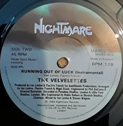 The Velvelettes : Running Out Of Luck (7")