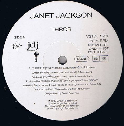 Janet Jackson : Throb (12", Promo)