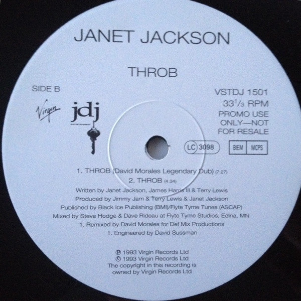 Janet Jackson : Throb (12", Promo)