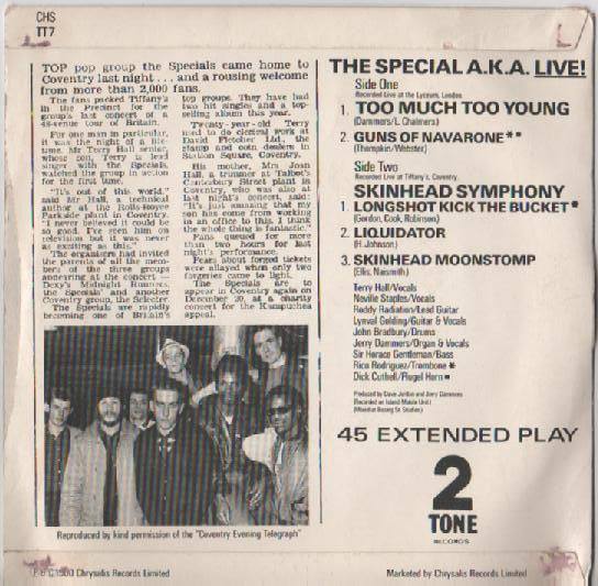 The Special A.K.A.* Featuring Rico* : Too Much Too Young (7", EP, Pap)