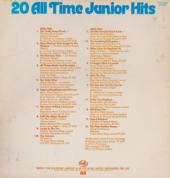 Various : 20 All Time Junior Hits (LP, Comp, Mono)