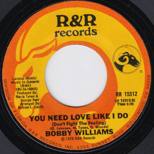 Bobby Williams (16) : Everybody Needs Love Sometime (7")