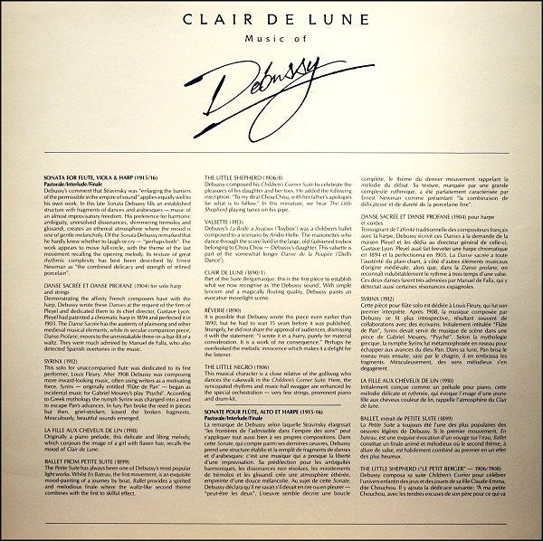 Debussy* - James Galway • Marisa Robles • Graham Oppenheimer • Chamber Orchestra Of Europe* : Clair De Lune (LP, Album)