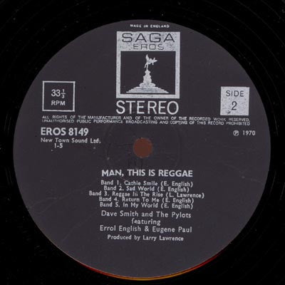 Dave Smith & The Pylots Featuring Errol English And Eugene Paul (2) : Man It's Reggae (LP)