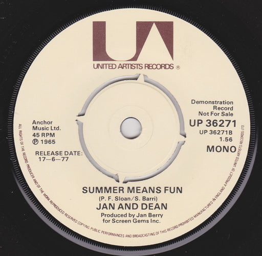 Jan & Dean : Sidewalk Surfin' (7", Mono, Promo)