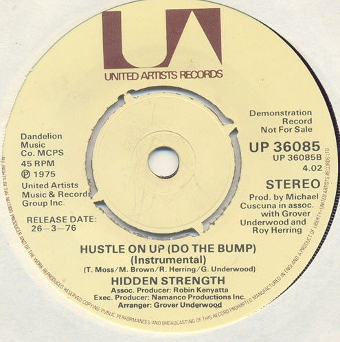 Hidden Strength : Hustle On Up (Do The Bump) (7", Promo)
