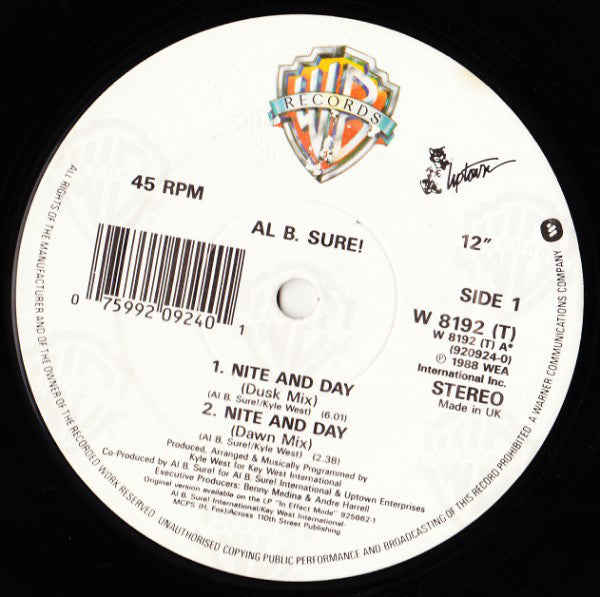 Al B. Sure! : Nite And Day (12", Single)