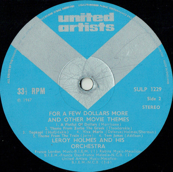 Leroy Holmes And His Orchestra* : For A Few Dollars More And Other Motion Picture Themes (LP, Album, Blu)