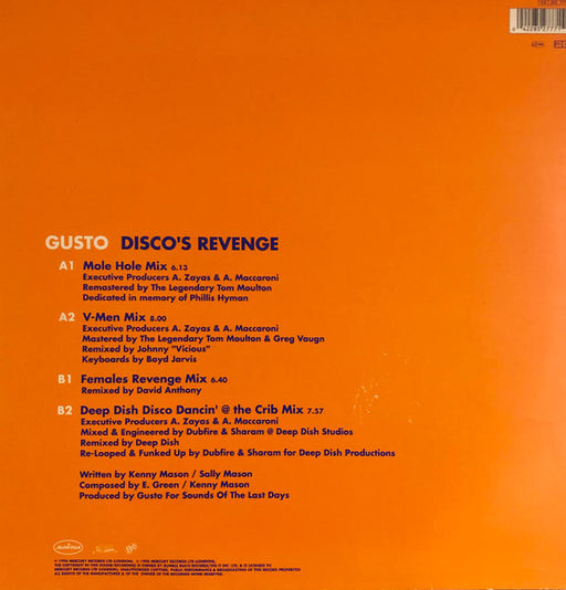 Gusto : Disco's Revenge (12", Single)