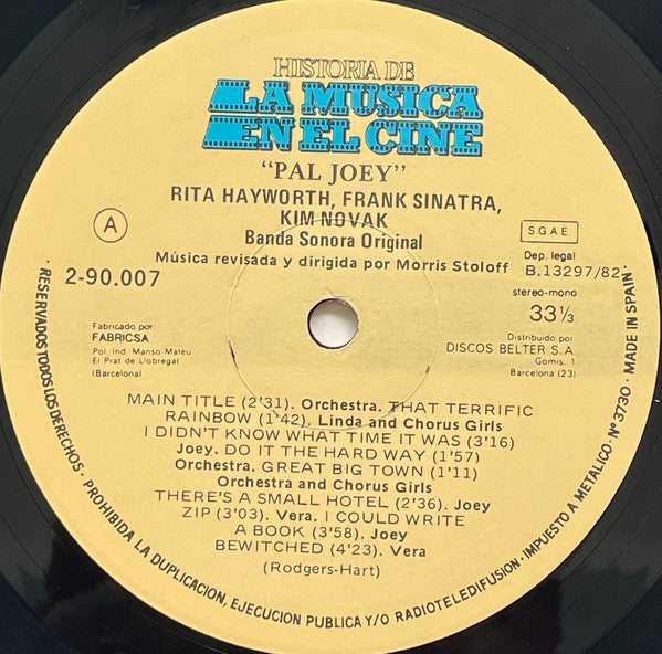 Rodgers And Hart* : Pal Joey (The Original Soundtrack / From The Soundtrack Of Columbia Picture) (LP, Album, RE)