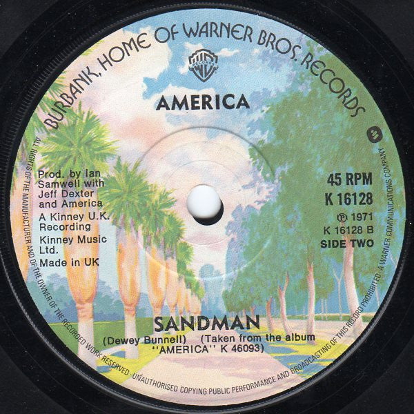 America (2) : A Horse With No Name (7", RE, Sol)