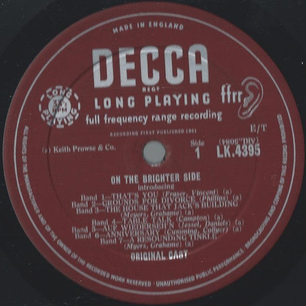 "On The Brighter Side" Original Cast : On The Brighter Side (Original Cast Recording) (LP, Mono)