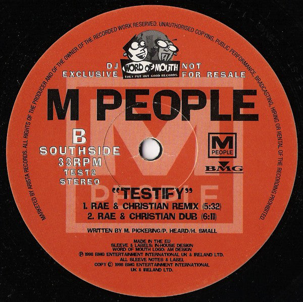 M People : Testify (12", Promo)