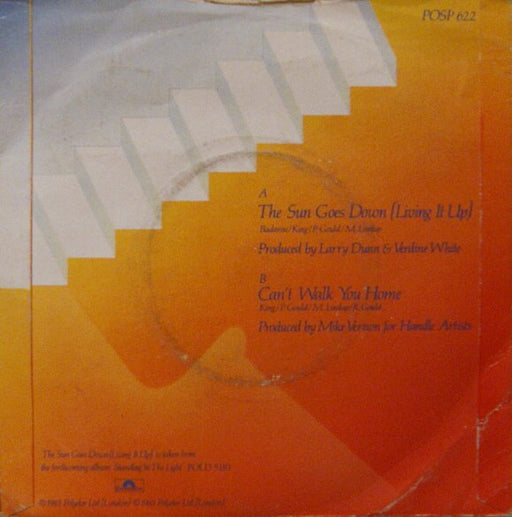 Level 42 : The Sun Goes Down (Living It Up) (7", Single, Sil)