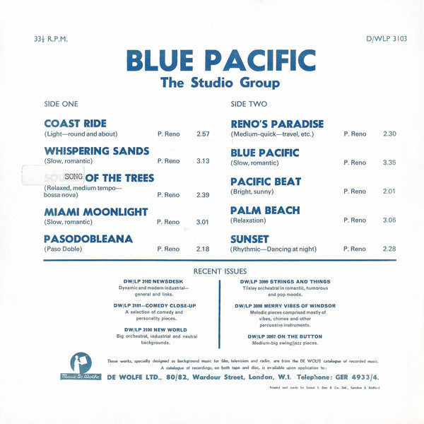 The Studio Group (2) : Blue Pacific (10")