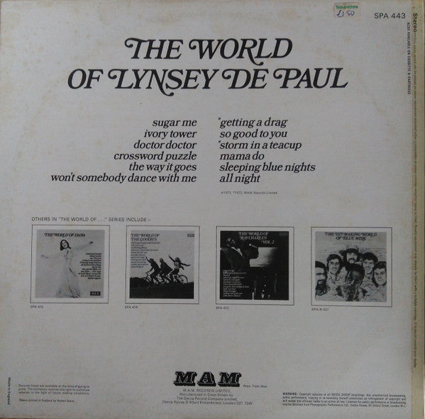 Lynsey De Paul : The World Of Lynsey De Paul (LP, Comp)