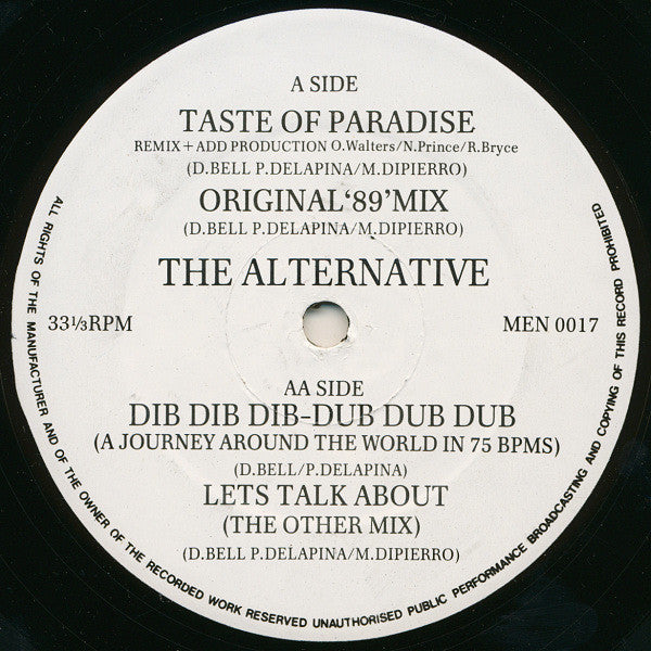 The Alternative : Taste Of Paradise (12")