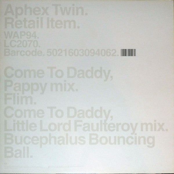 Aphex Twin : Come To Daddy (12", Single)