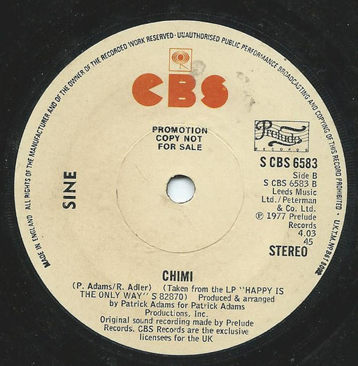 Sine (3) : Happy Is The Only Way (7", Promo)