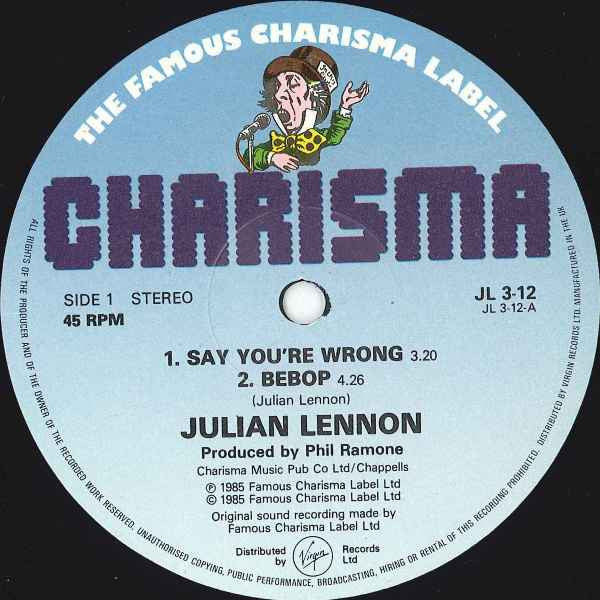 Julian Lennon : Say You're Wrong (12", Maxi)