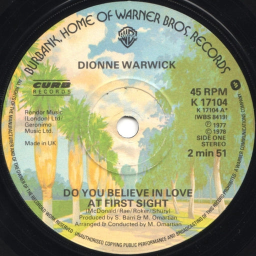 Dionne Warwick : Do You Believe In Love At First Sight (7")