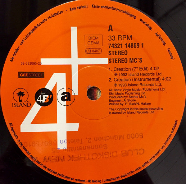 Stereo MC's : Creation (12", Maxi)