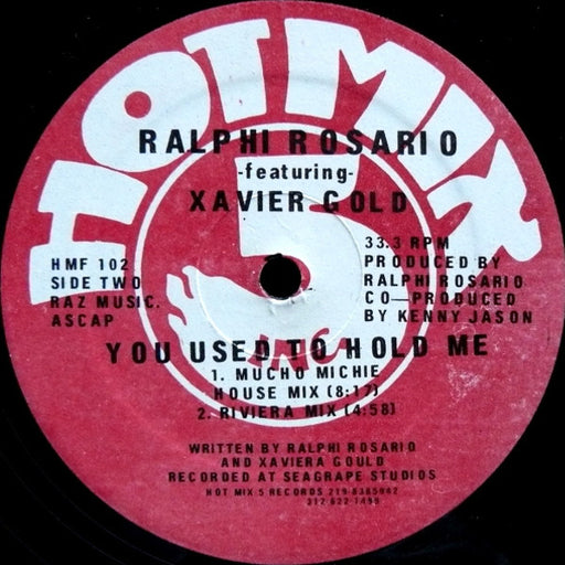 Ralphi Rosario Featuring Xavier Gold* : You Used To Hold Me (12")