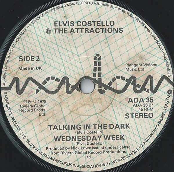 Elvis Costello & The Attractions : Accidents Will Happen (7", Single, Pic)