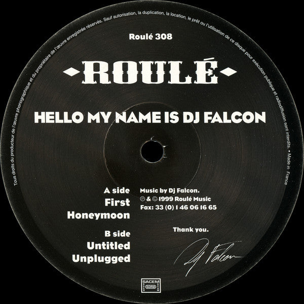 DJ Falcon : Hello My Name Is DJ Falcon (12")