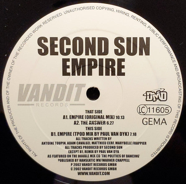 Second Sun : Empire (12")